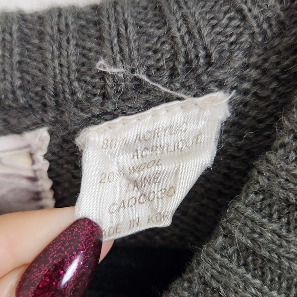 Vintage 90s Eclectic Grandpa Style Abstract Black Sweater Oversized Grunge Dad - Picture 6 of 10